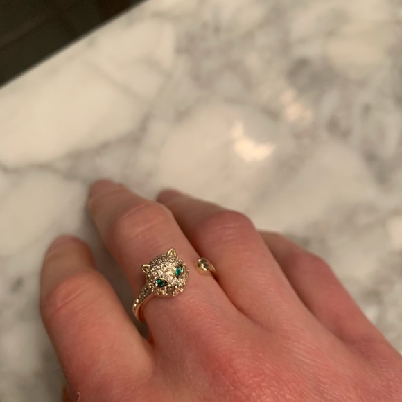 NWT Gold Panther Ring 14K Gold Plated | Spoon style - Picture 5 of 9